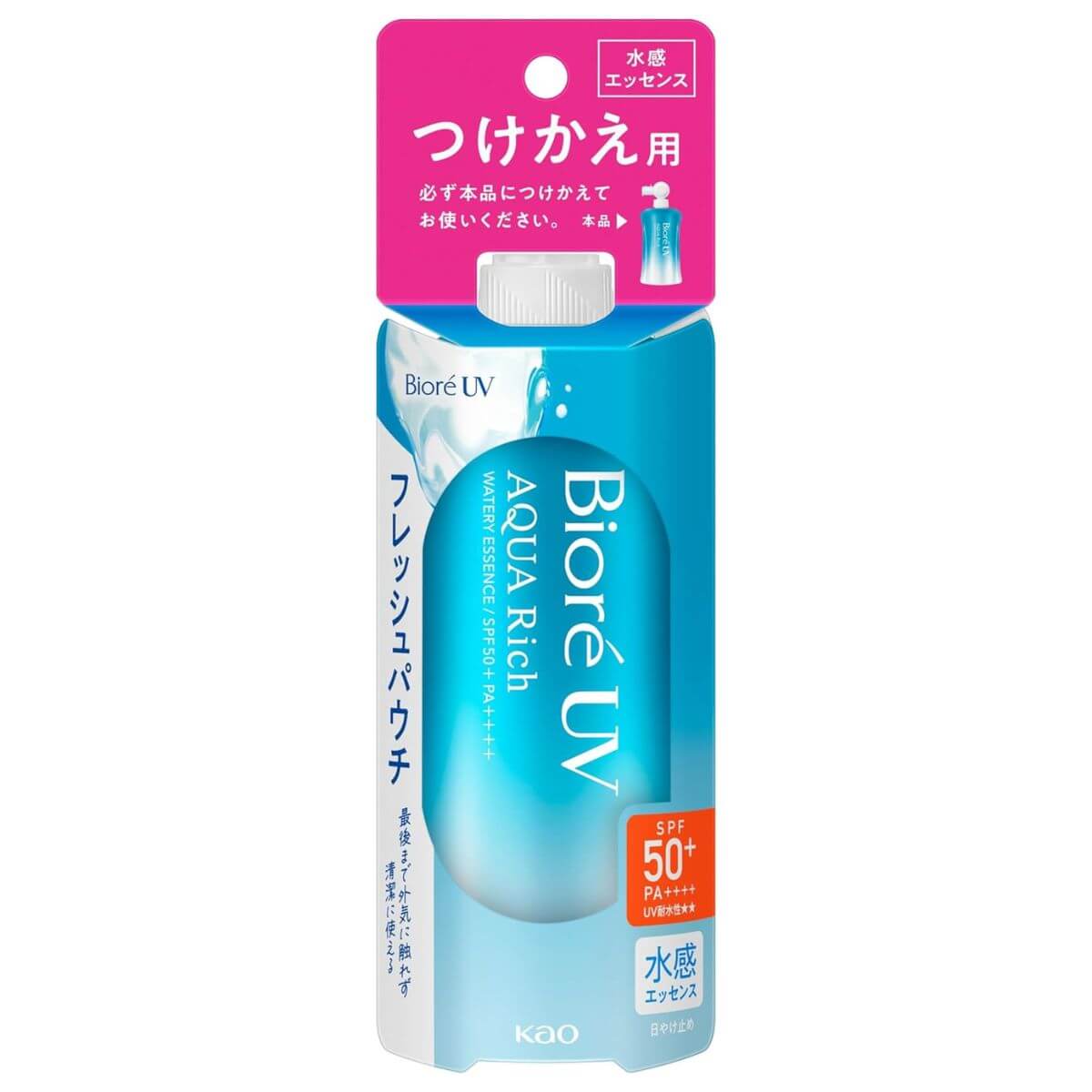 Biore UV Aqua Rich Watery Essence Fresh Pouch SPF50+/PA++++ 120g Refill - Harajuku Culture Japan - Japanease Products Store Beauty and Stationery