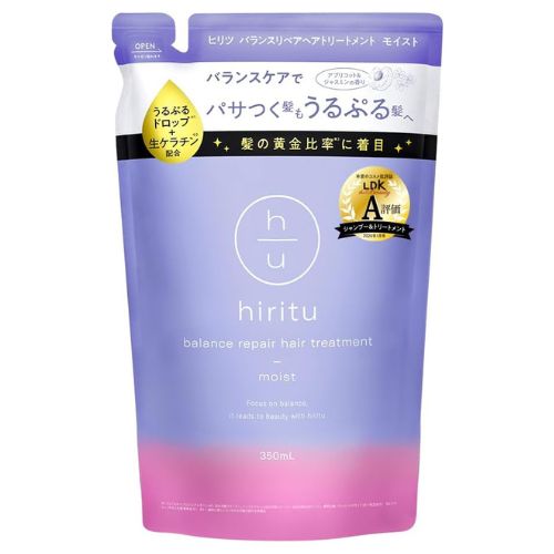 hiritu Balance Repair Moist Hair Treatment Refill 350ml - Apricot & Jasmine Scent - Harajuku Culture Japan - Japanease Products Store Beauty and Stationery