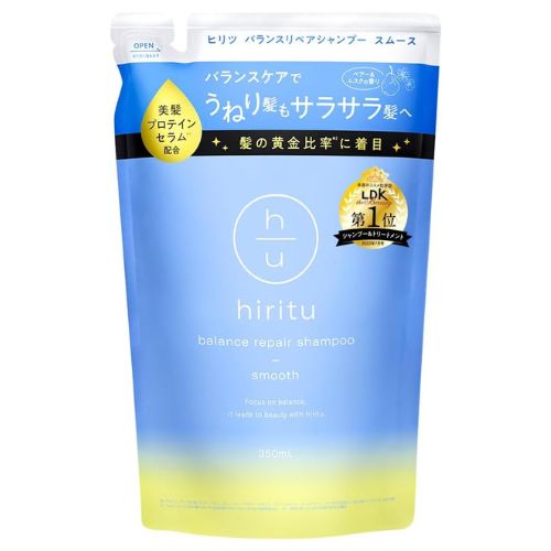 hiritu Balance Repair Smooth Shampoo Refill 350ml - Pear & Musk Scent - Harajuku Culture Japan - Japanease Products Store Beauty and Stationery
