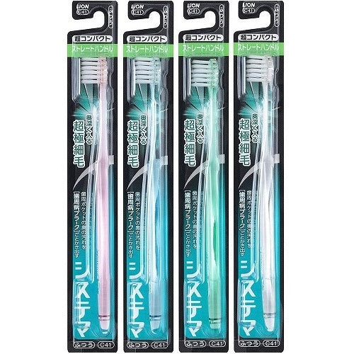 Lion Systema Toothbrush Straight Handle Normal 1pc (Any one of colors) - Harajuku Culture Japan - Japanease Products Store Beauty and Stationery
