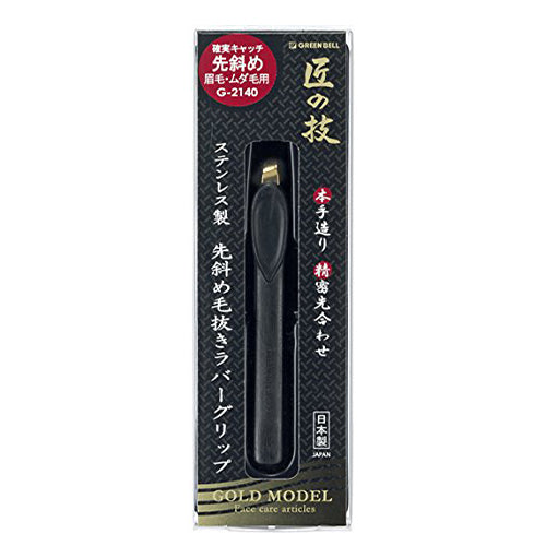 Takumi No Waza Stainless Tweezers Slanting Robber Grip - G-2140 - Harajuku Culture Japan - Japanease Products Store Beauty and Stationery