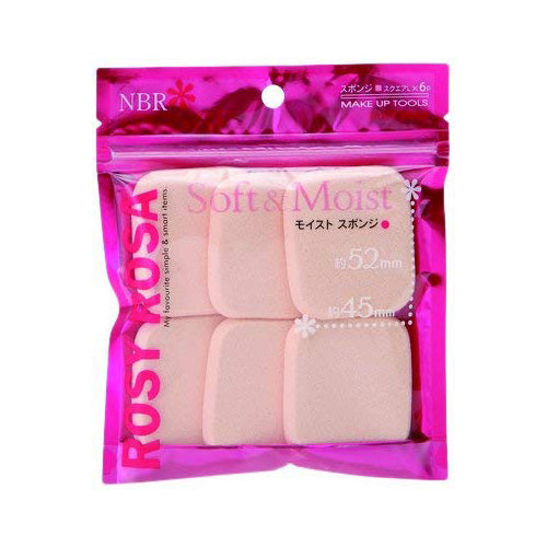 Rosy Rosa Moist Sponge - Square L - 6P - Harajuku Culture Japan - Japanease Products Store Beauty and Stationery