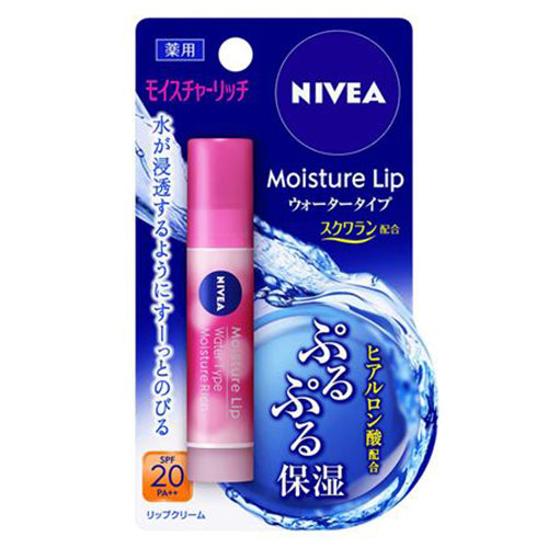 Nivea Moisture Lip Water Type 3.5g SPF20 PA++ - Moisture Rich - Harajuku Culture Japan - Japanease Products Store Beauty and Stationery