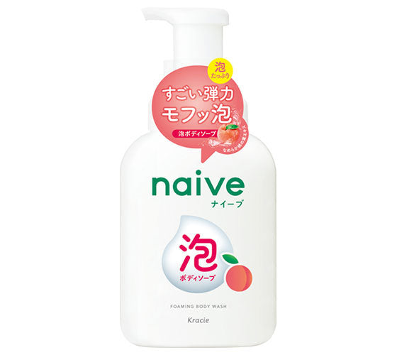 Naive Body Soap Foam Type With Peach Leaf Extract - 500ml - Harajuku Culture Japan - Japanease Products Store Beauty and Stationery