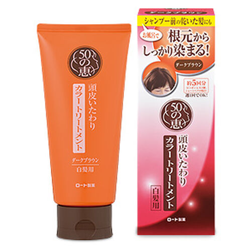 50 Megumi Rohto Aging Care Hair Hair Color Treatment 150g - Dark Brown - Harajuku Culture Japan - Japanease Products Store Beauty and Stationery