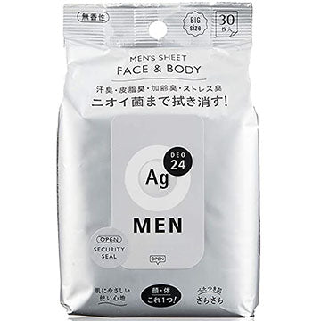 Ag Deo 24 Men's Face & Body Sheet 30 Sheets - Unscented - Harajuku Culture Japan - Japanease Products Store Beauty and Stationery
