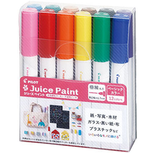 Pilot Marker Pen Juice Paint - 0.7mm - 12 Colors Set - Harajuku Culture Japan - Japanease Products Store Beauty and Stationery