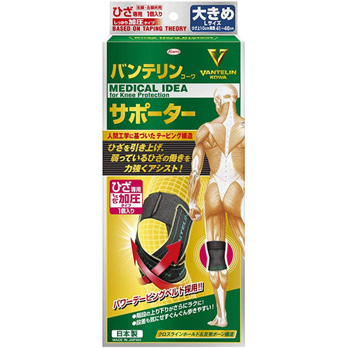 Vantelin Kowa Pain Relief Supporter For The Knee - Pressurized Type - Black (Left & Right Shared ) - Harajuku Culture Japan - Japanease Products Store Beauty and Stationery