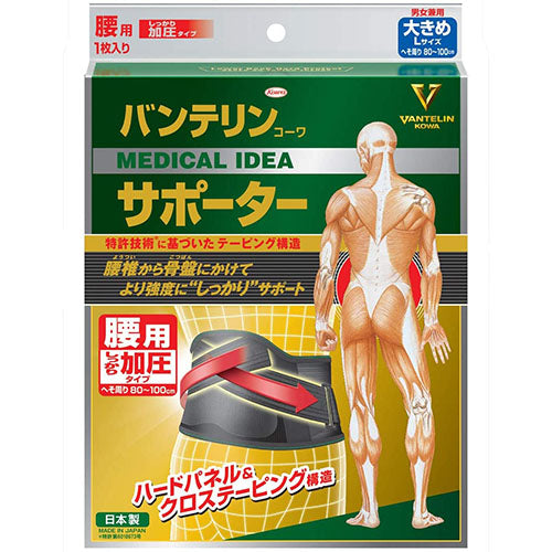 Vantelin Kowa Pain Relief Supporter For The Waist - Pressurized Type - Black - Harajuku Culture Japan - Japanease Products Store Beauty and Stationery