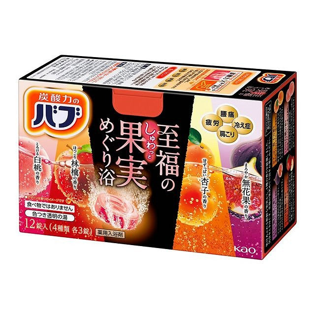 Kao Babu Bath Bomb Fruits Scent Mix Set - 12pc - Harajuku Culture Japan - Japanease Products Store Beauty and Stationery