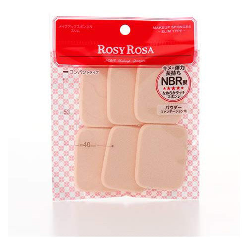 Rosy Rosa Makeup Sponge N - Slim - 6P - Harajuku Culture Japan - Japanease Products Store Beauty and Stationery