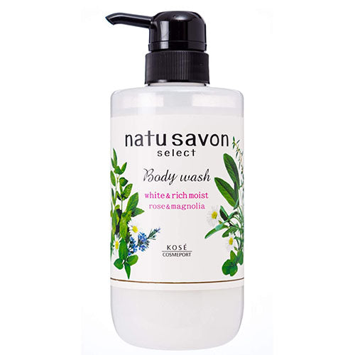Kose Softymo Natu Savon Select White Body Wash Rich Moist 500ml - Harajuku Culture Japan - Japanease Products Store Beauty and Stationery