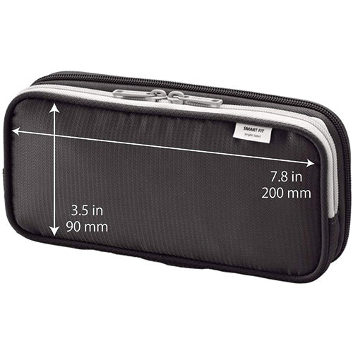 Lihit Lab. A-7661 Smart Fit Bright Label Double Pen Case Big-size - Harajuku Culture Japan - Japanease Products Store Beauty and Stationery