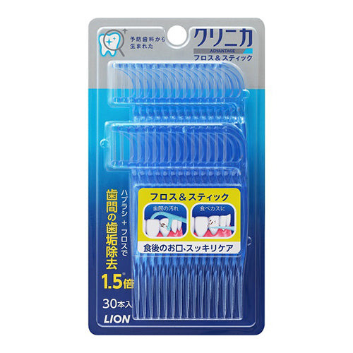 Tooth Care Lion Clinica Dental Floss & Stick - 30pieces - Harajuku Culture Japan - Japanease Products Store Beauty and Stationery