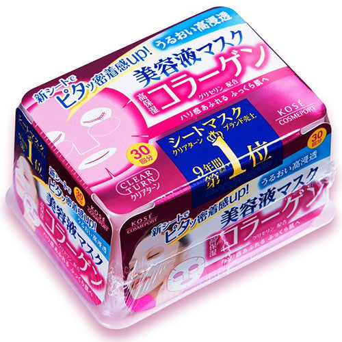 Kose Clear Turn Essence Face Mask with Collagen - 30 masks - Harajuku Culture Japan - Japanease Products Store Beauty and Stationery
