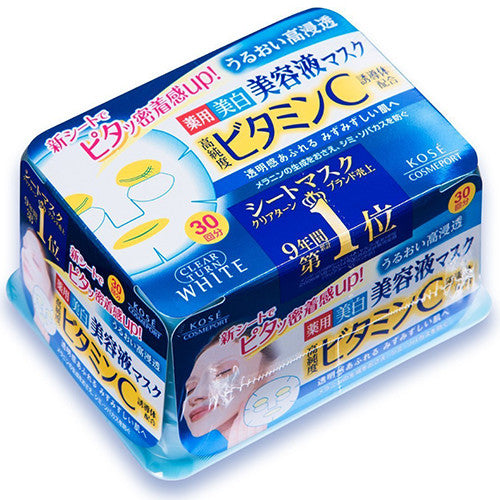 Kose Clear Turn Essence Face Mask White - 30 masks - Harajuku Culture Japan - Japanease Products Store Beauty and Stationery