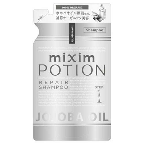Mixim Potion Johoba Oil Step1 Peapair Hair Shampoo Refill 350ml - Rose Geranium Essential Oil Scent - Harajuku Culture Japan - Japanease Products Store Beauty and Stationery