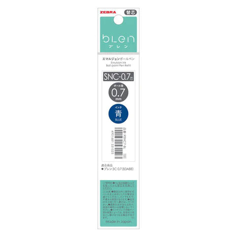 Zebra Blen Emulsion Ballpoint Pen - Refill - SNC - 0.7mm - Harajuku Culture Japan - Japanease Products Store Beauty and Stationery