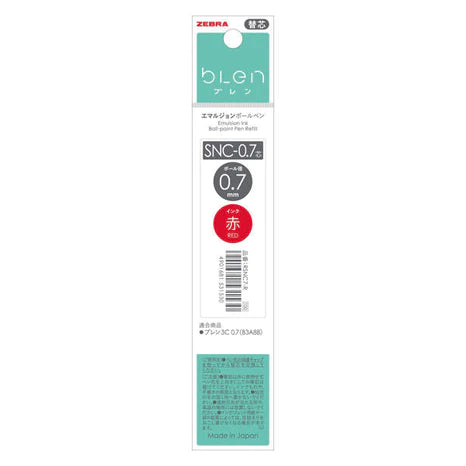 Zebra Blen Emulsion Ballpoint Pen - Refill - SNC - 0.7mm - Harajuku Culture Japan - Japanease Products Store Beauty and Stationery