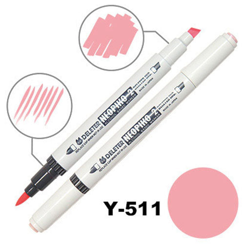 Deleter Alcohol Marker Neopiko 2 - Y-511 Coral Pink - Harajuku Culture Japan - Japanease Products Store Beauty and Stationery