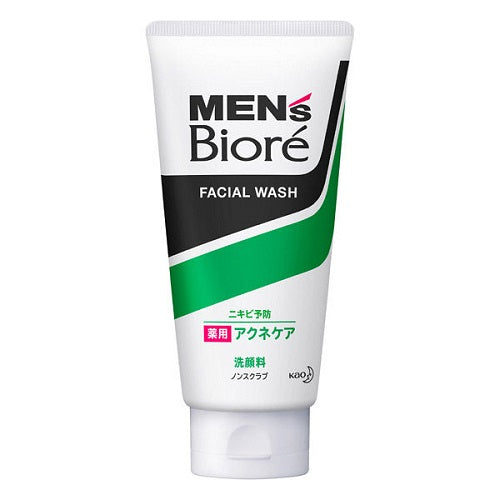 Biore Mens Facial Wash Medicated Acne Care 130g - Harajuku Culture Japan - Japanease Products Store Beauty and Stationery