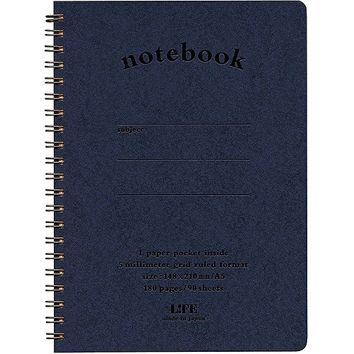 LIFE Pocket Note A5 - Grid - Harajuku Culture Japan - Japanease Products Store Beauty and Stationery