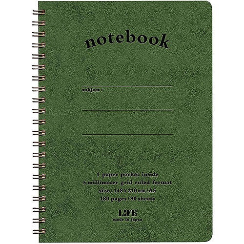 LIFE Pocket Note A5 - Grid - Harajuku Culture Japan - Japanease Products Store Beauty and Stationery