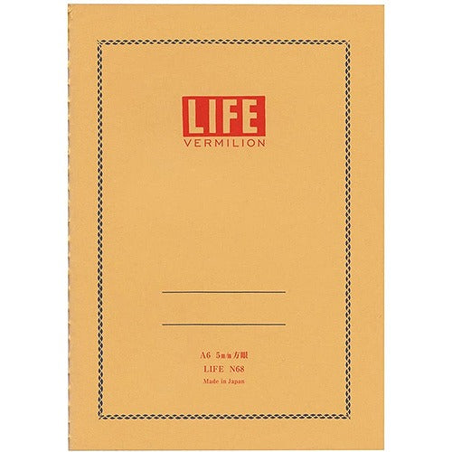 LIFE Vermilion Note - A6 - Harajuku Culture Japan - Japanease Products Store Beauty and Stationery