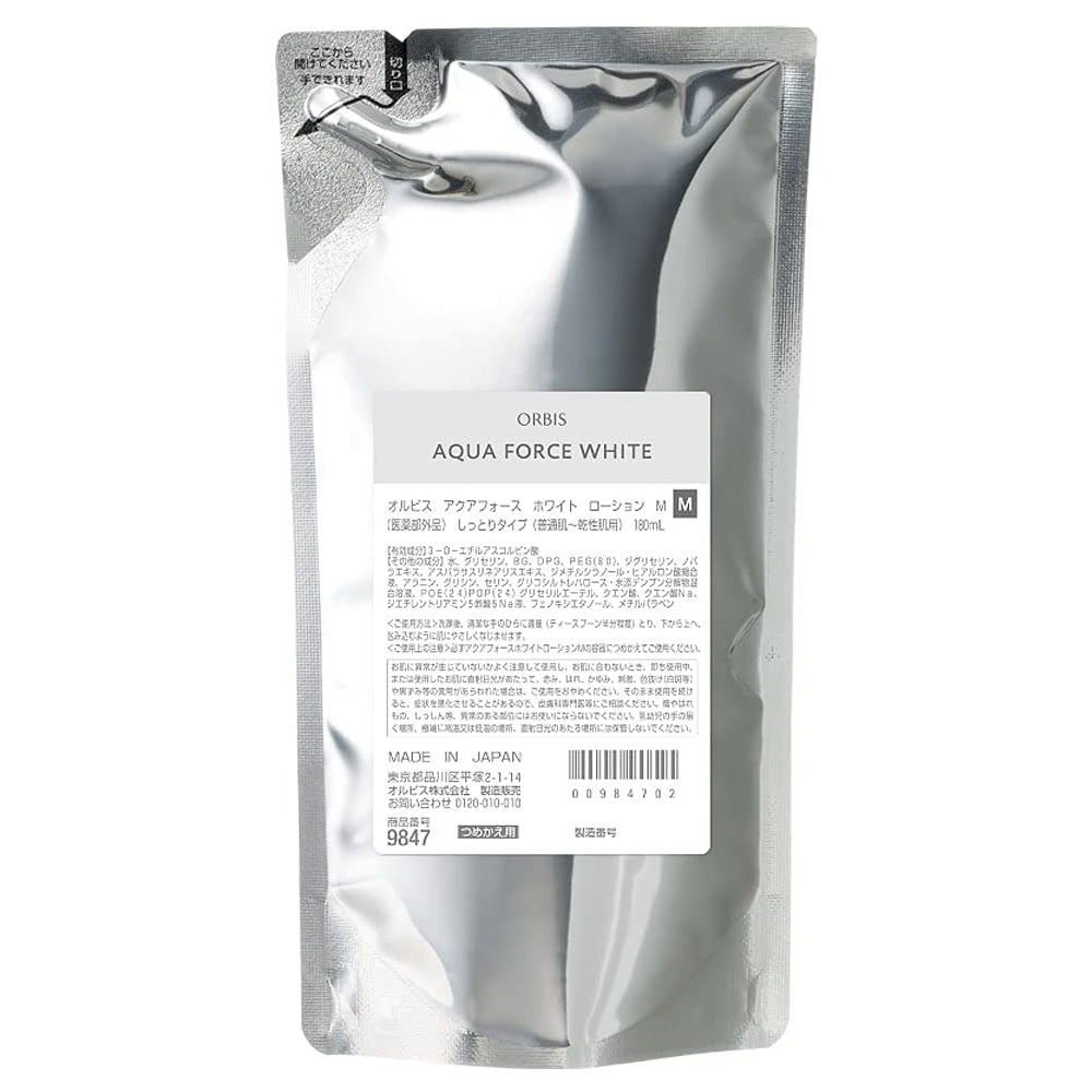 Orbis Aqua Force White Series Skin Lotion Refill 180ml - Moist - Harajuku Culture Japan - Japanease Products Store Beauty and Stationery