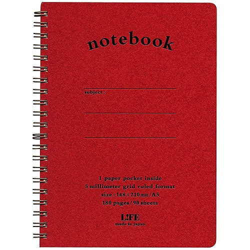 LIFE Pocket Note A5 - Grid - Harajuku Culture Japan - Japanease Products Store Beauty and Stationery