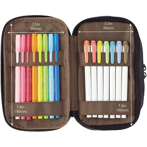 Lihit Lab. A-7556 Pen Case Book-type Triple-size - Harajuku Culture Japan - Japanease Products Store Beauty and Stationery