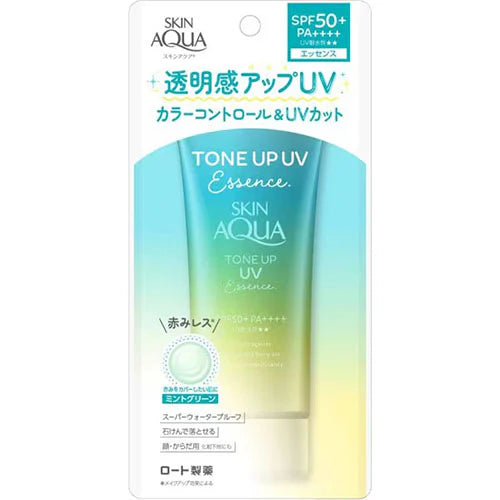 Skin Aqua Tone Up UV Essence Mint Green 80g - SPF50+/PA++++ - Harajuku Culture Japan - Japanease Products Store Beauty and Stationery