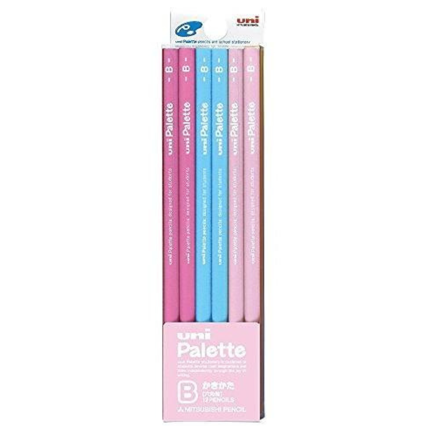 Uni Dozen Box Pencil Hexagonal PLT Uni Pallet Pastel Pink - Harajuku Culture Japan - Japanease Products Store Beauty and Stationery