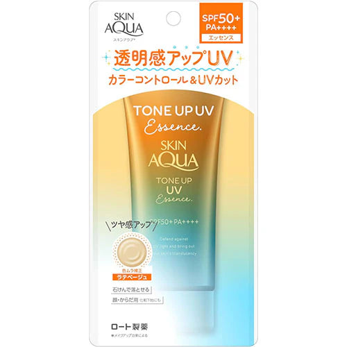 Skin Aqua Tone Up UV Essence Latte Beige 80g - SPF50+/PA++++ - Harajuku Culture Japan - Japanease Products Store Beauty and Stationery