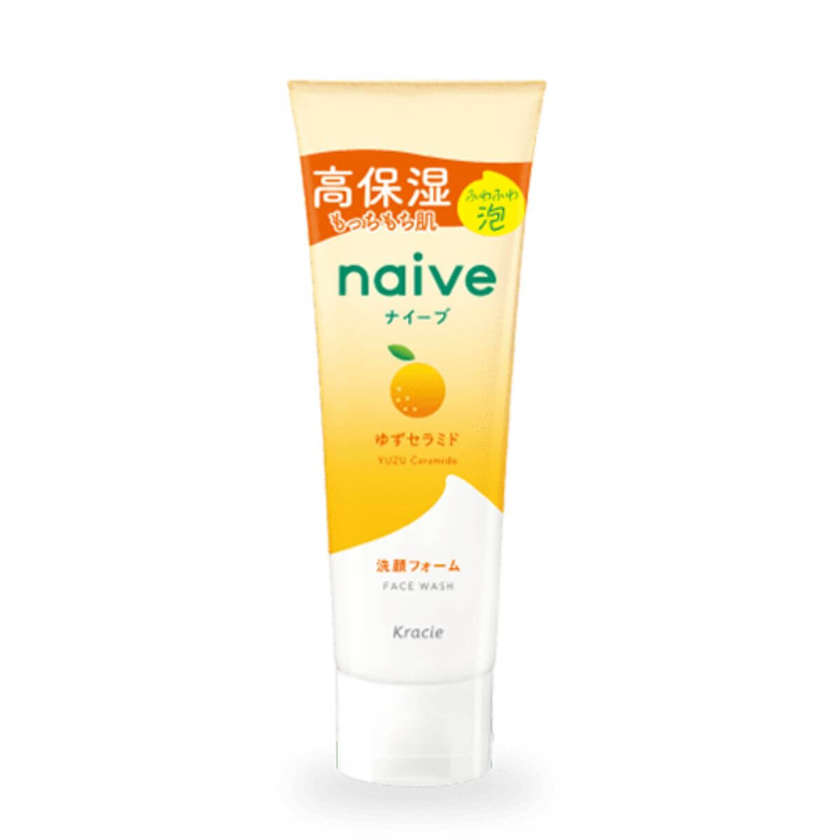 Kracie naive Facial Ｗash Very Moisturizing Yuzu Ceramide Combination - 130g - Harajuku Culture Japan - Japanease Products Store Beauty and Stationery