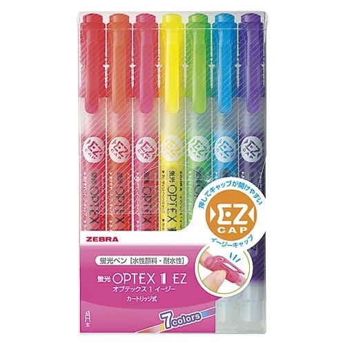 Zebra Highlighter Pen OPTEX 1 EZ - 7 Color Set - Harajuku Culture Japan - Japanease Products Store Beauty and Stationery