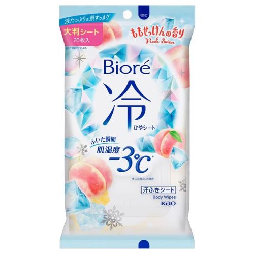 Biore Cool Body Sheet - 20sheet - Peach Soap - Harajuku Culture Japan - Japanease Products Store Beauty and Stationery