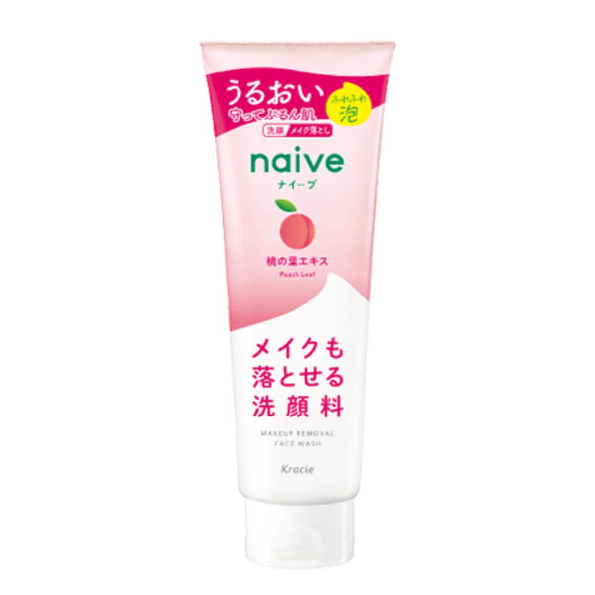 Kracie naive Makeup Remover Facial Ｗash Moisturizing Peach Leaf Extract - 200g - Harajuku Culture Japan - Japanease Products Store Beauty and Stationery