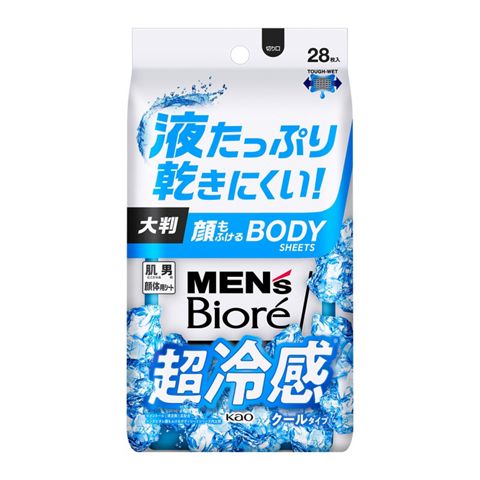 Men's Biore Body Sheet That Indulges Your Face - Cool Type - 28 Sheets - Harajuku Culture Japan - Japanease Products Store Beauty and Stationery