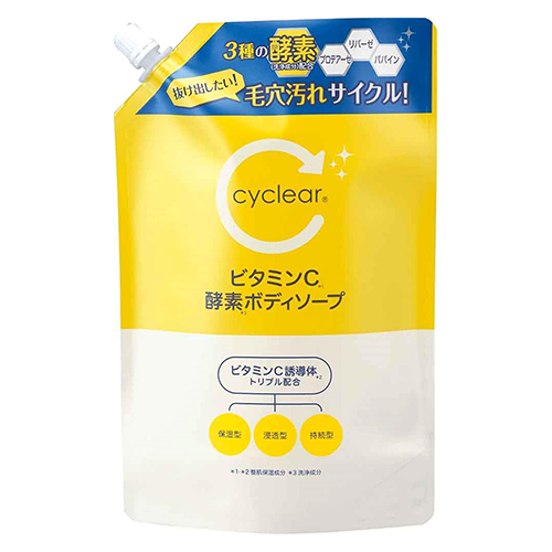 Kumano Yushi Cyclear VC Enzyme Body Soap - 700ml - Refill - Harajuku Culture Japan - Japanease Products Store Beauty and Stationery