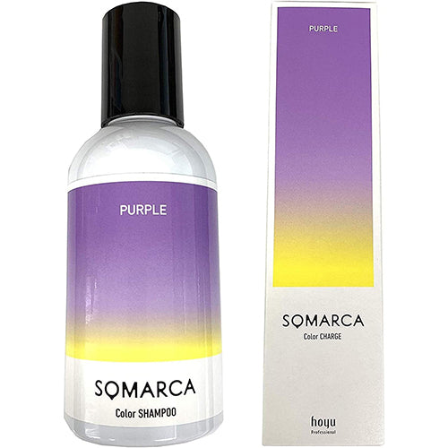 Hoyu SOMARCA Color Shampoo 150ml + Color Charge (Treatment) Purple 130g - Harajuku Culture Japan - Japanease Products Store Beauty and Stationery