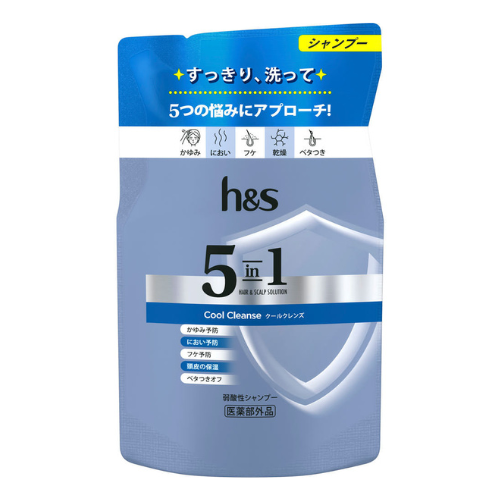 H&S 5 in 1 Hair Scalp Solution Shampoo 290g Refill - Cool Cleanse - Harajuku Culture Japan - Japanease Products Store Beauty and Stationery