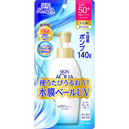 Skin Aqua Rohto Newer Model Super Moisture Gel Pump 140g - SPF50+/PA++++ - Harajuku Culture Japan - Japanease Products Store Beauty and Stationery