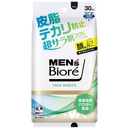 Men's Biore Face Sheet Prevents Sebum And Shine 1box for 30sheets - Refreshing Citrus Scent