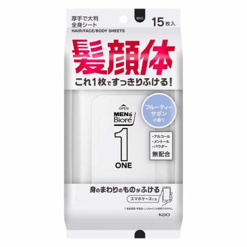 Men's Biore One Clean Sheet 15 Sheets - Fruity Soap Scent