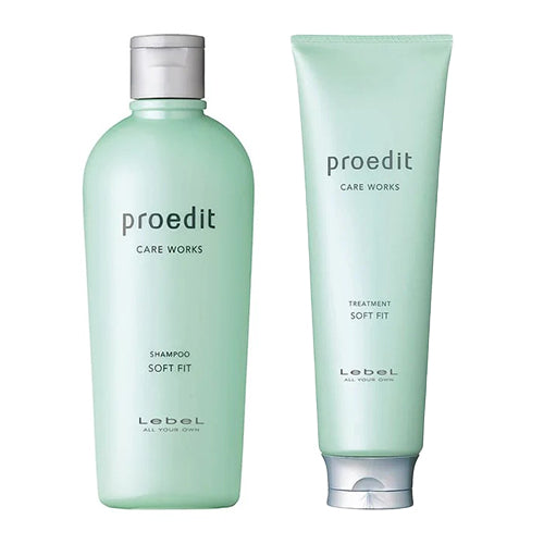 Lebel Proedit Care Works Hair Shampoo 300ml & Hair Ttreatment 250ml Set - Soft Fit - Harajuku Culture Japan - Japanease Products Store Beauty and Stationery