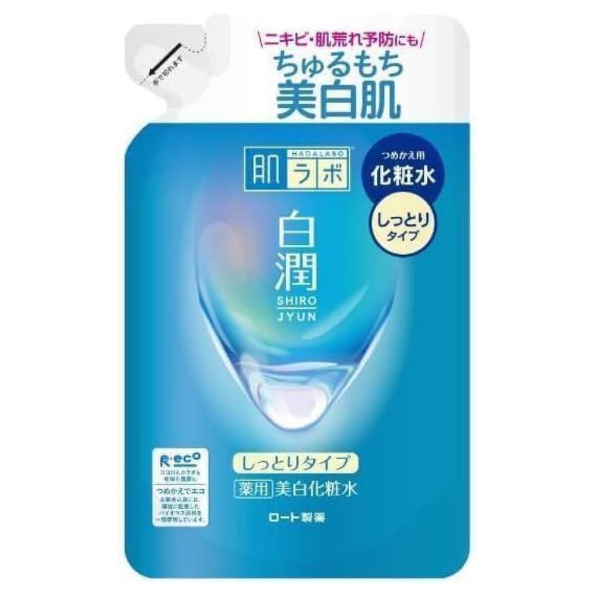 Rohto Hadalabo Shirojun Wakan Hatomugi Essence Whitening Skin Lotion 170ml - Moist Refill - Harajuku Culture Japan - Japanease Products Store Beauty and Stationery
