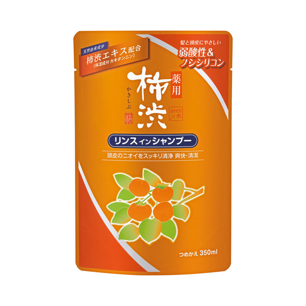 Kumano Cosmetics Medicated Persimmon Juice Conditioner In Shampoo - 350ml - Refill - Harajuku Culture Japan - Japanease Products Store Beauty and Stationery