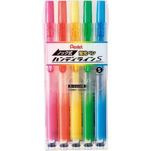 Pentel Highlighter Pen Knock Type Handy-Line S - Set - Harajuku Culture Japan - Japanease Products Store Beauty and Stationery