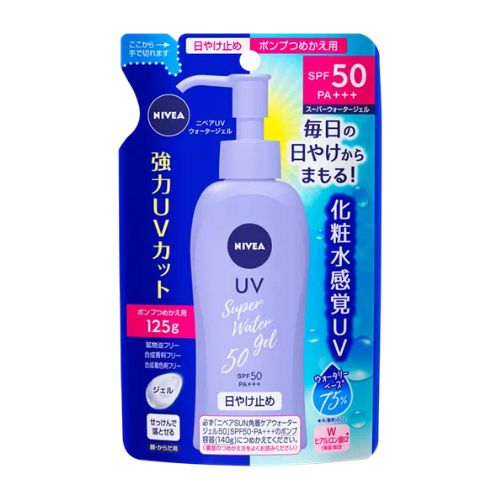 Nivea UV Super Water Gel SPF50+/PA+++ - 125g - Refill - Harajuku Culture Japan - Japanease Products Store Beauty and Stationery